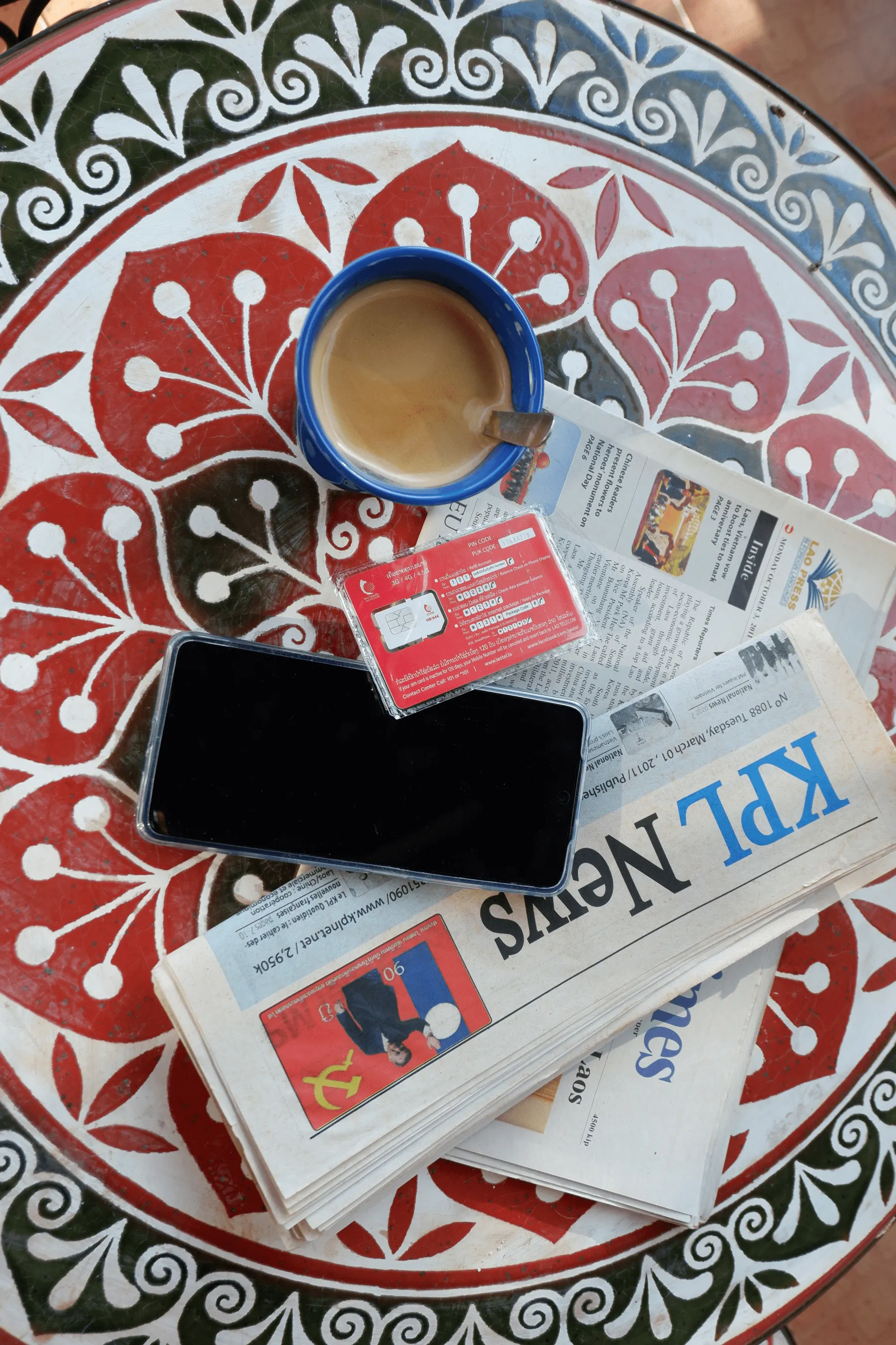 LTC Lao Telecom SIM Card Coffee Vientiane Laos