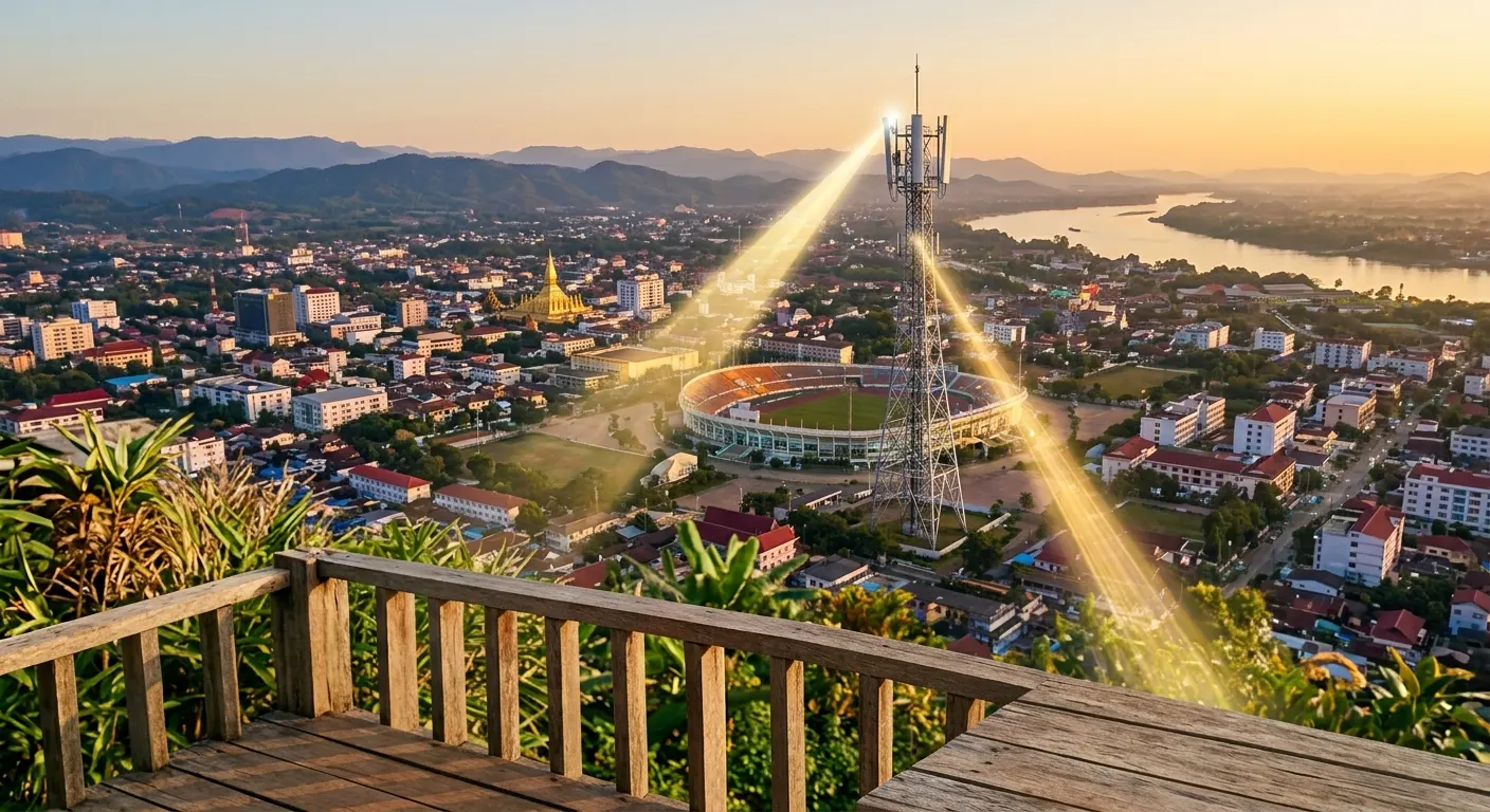 Comparison of internet providers in Laos — Unitel, Lao Telecom, ETL and TPLUS — mobile data, 5G, fiber coverage options for 2026